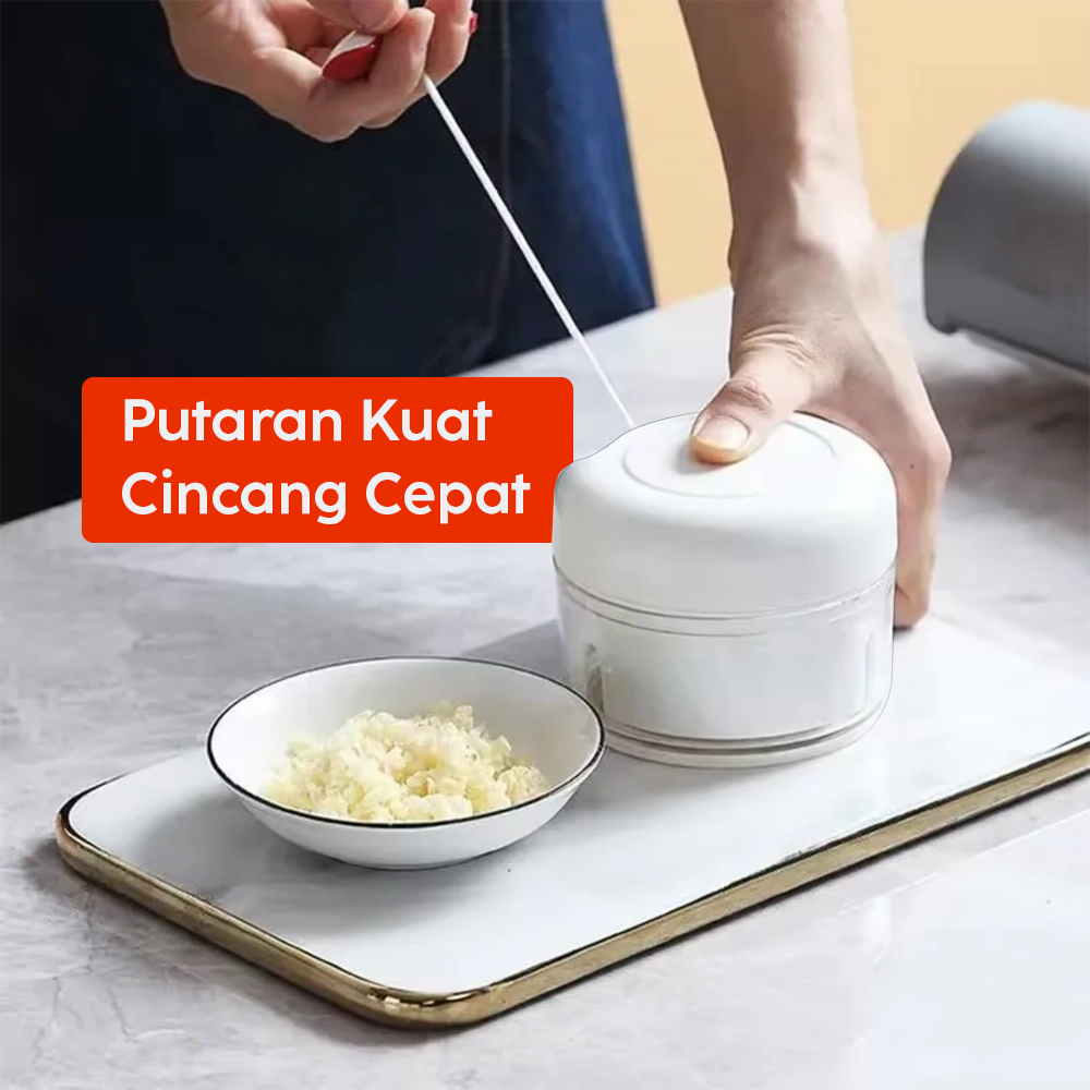 Jual MURAME Mini Food Chopper Blender Tarik Manual - Penghalus Bumbu ...