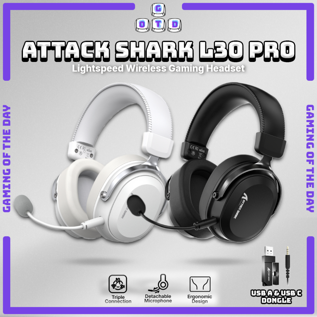 Jual ATTACK SHARK L30 PRO Tri-Mode Wireless Gaming Headset Virtual 7.1 ...