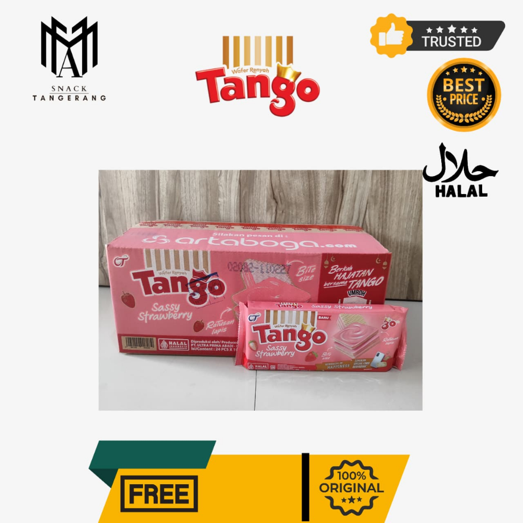 Jual Tango Wafer Rasa Vanilla Strawberry Coklat Tiramisu Javamocca 100 ...