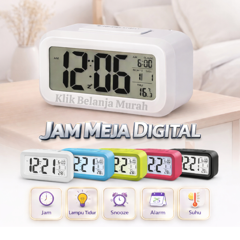 Jual Jam Weker Pintar Digital Smart Alarm Clock Jam Weker Jam Meja ...
