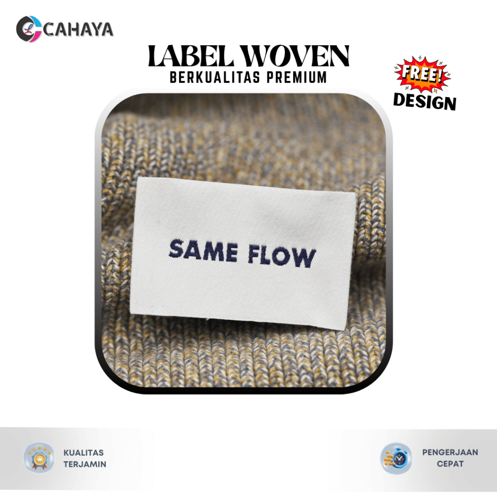 Jual (free cutting) 4x4cm - 4x7cm woven damask, label rajut, label ...