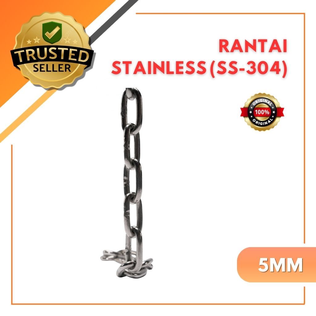 Jual Rantai Stainless Steel 304 5mm / Stainless Steel Chain | Shopee ...