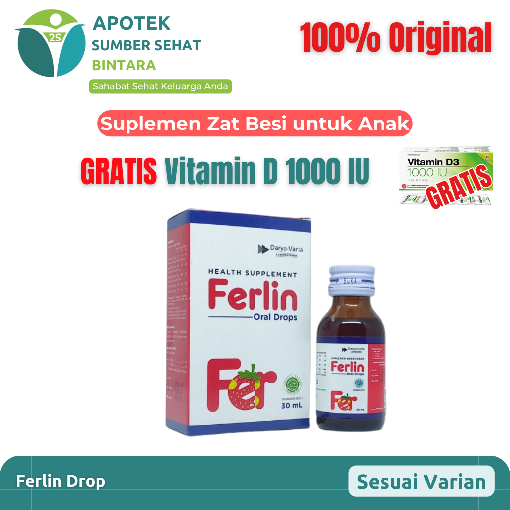 Jual Ferlin Drop | Sirup - Vitamin Zat Besi Bayi & Anak | Shopee Indonesia