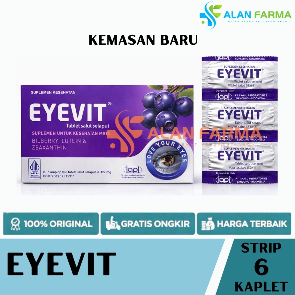 Jual Eyevit Tablet Strip isi 6 Kaplet KEMASAN BARU | Vitamin Mata ...