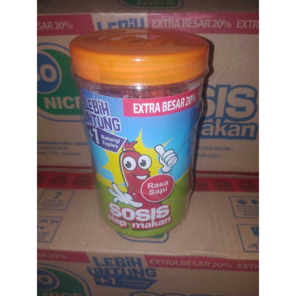 Jual Sosis So nice rasa sapi original dan sapi pedas ( 1 Toples isi 24 ...