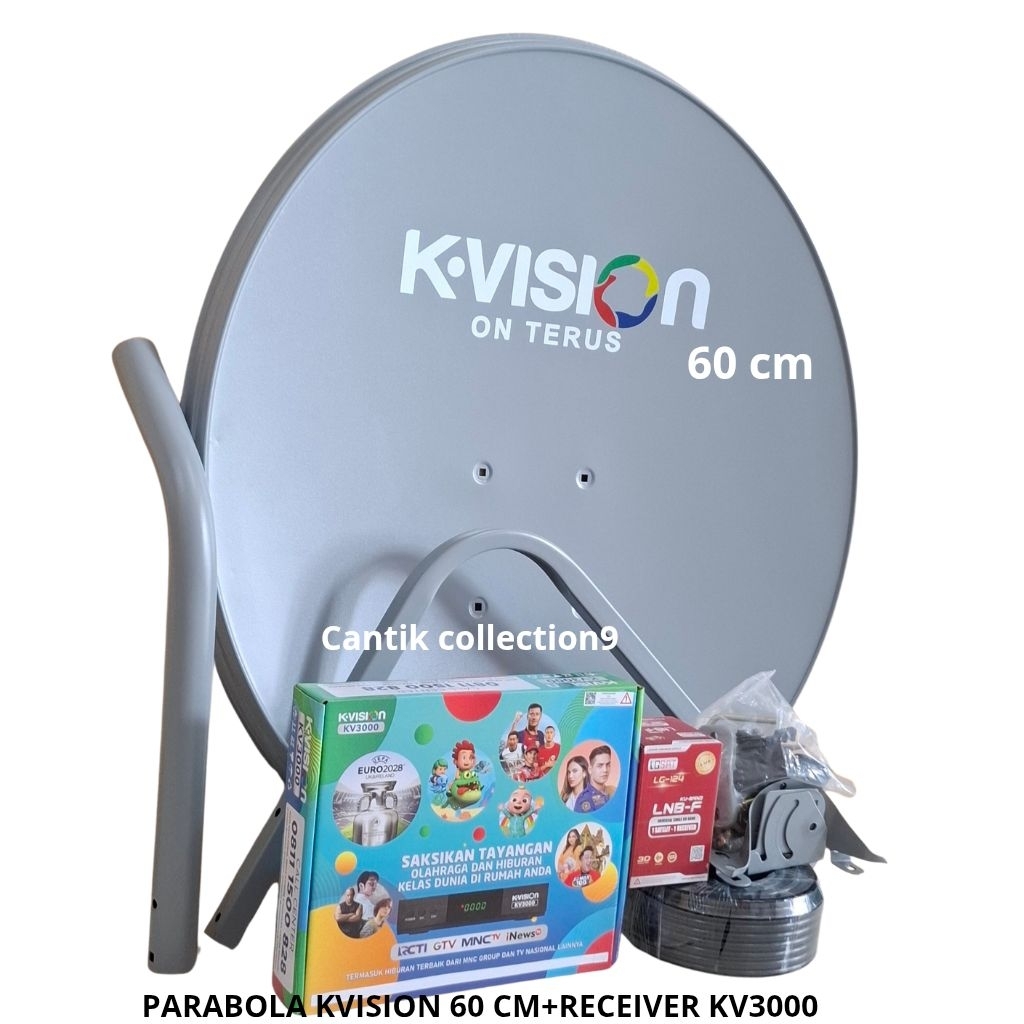 Jual Parabola Kvision 60 Cm Full Set Lengkap Receiver Bromo KV3000 ...
