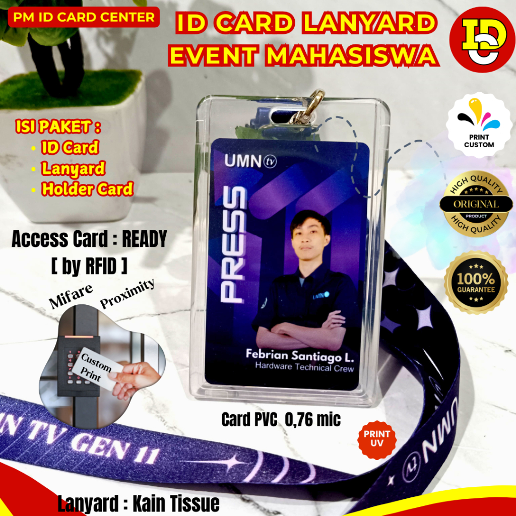Jual ID Card Name Tag Event Mahasiswa KTM KKN OSPEK HIMA BEM Paket plus ...