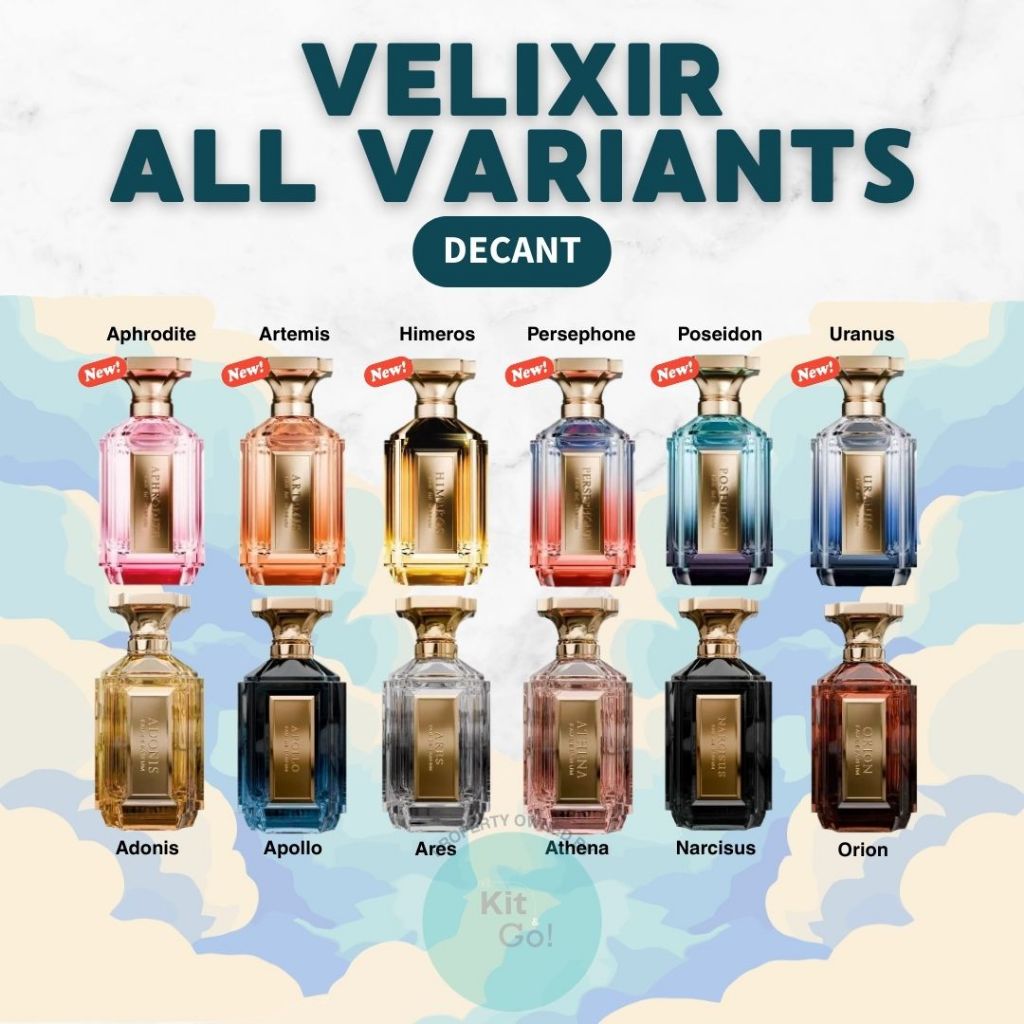 Jual DECANT Velixir All Variants (Aphrodite, Artemis, Himeros, Morpheus ...