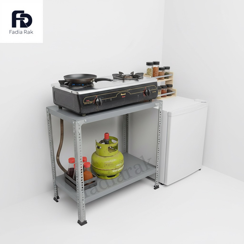 Jual Rak Besi Meja Dapur Tempat Kompor Gas 2 Tungku Portable Serbaguna ...