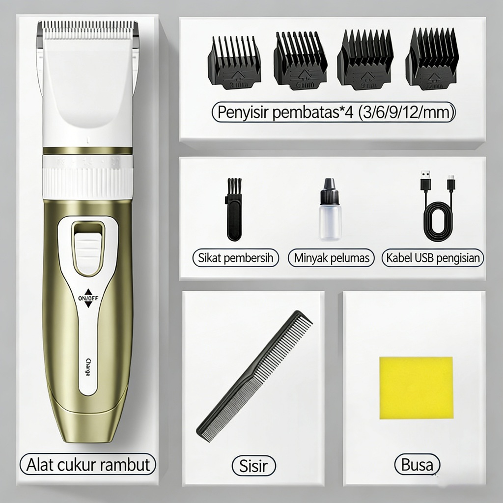 Jual COD Alat Cukur Rambut Elektrik Hair Clipper Alat Potong Rambut ...