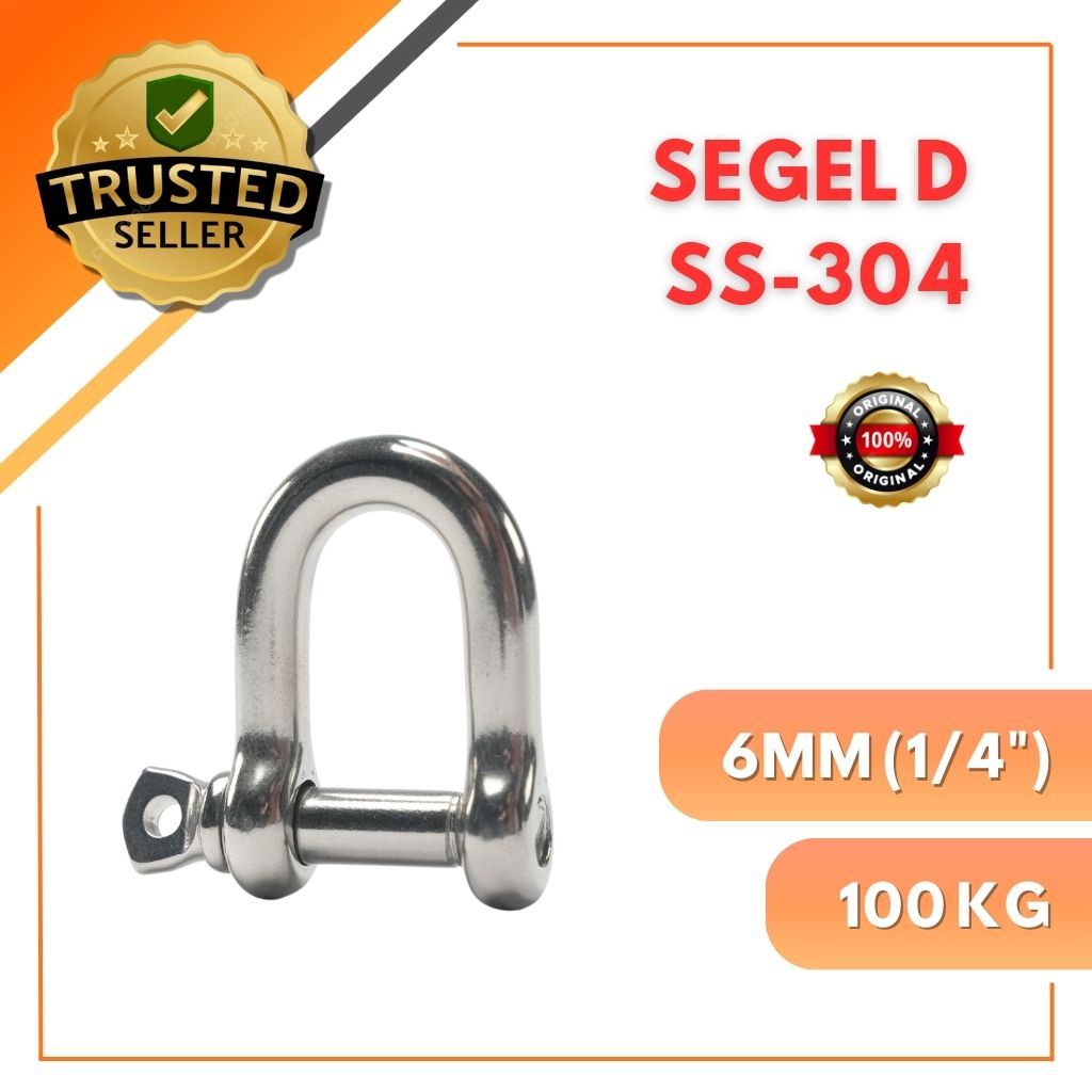 Jual Segel D Stainless Steel 304 6MM, 8MM, 10MM, 12MM / Shackle D ...