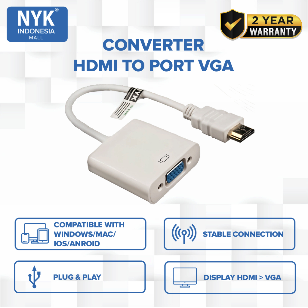 NYK Converter Cable HDMI to port VGA COD (2)