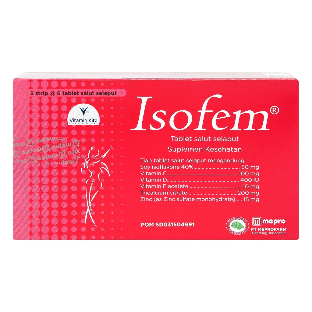 Jual ISOFEM 1 BOX ISI 5 STRIP | SUPLEMEN MENOPAUSE, KESEHATAN WANITA ...