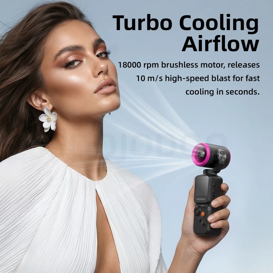 Foto 4 GOOJODOQ GFS025 Kamera Kipas 180° Adjustable 1.3-inch screen Mengambil foto dan video 100 Gear Wind High-speed Turbo kipas angin | 004