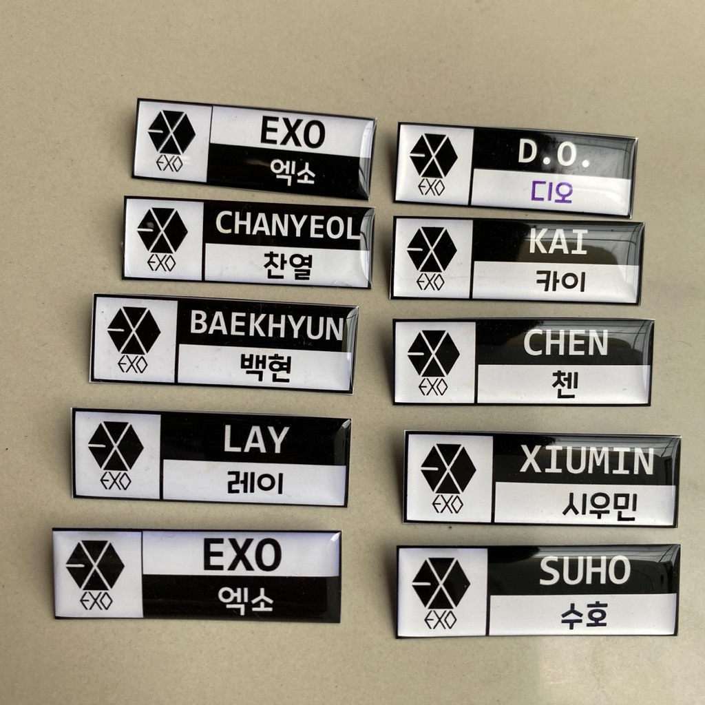 Jual PIN EXO NAME TAG BROS EXO MEMBERS PAPAN NAMA | Shopee Indonesia