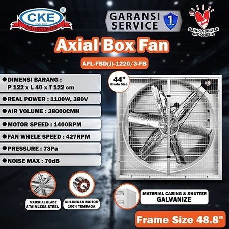 Jual CKE Axial Box Fan Low Noise 44 Inch Box Fan Kipas Kandang Ayam ...