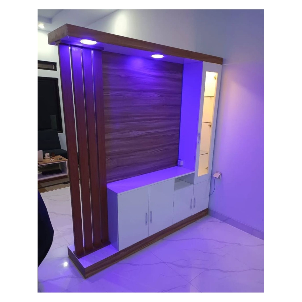 Jual Custom Partisi Ruangan 2 Muka + Rak Display Minimalis | Penyekat ...