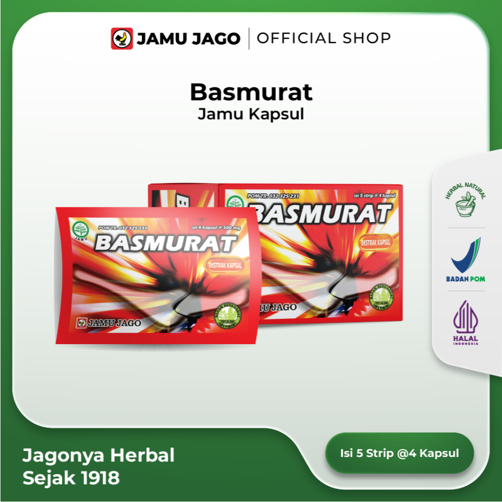 Basmurat Jamu Kapsul Membantu Mengatasi Encok, Pegal Linu, Pegal-Pegal dan Linu Sendi by Jamu Jago