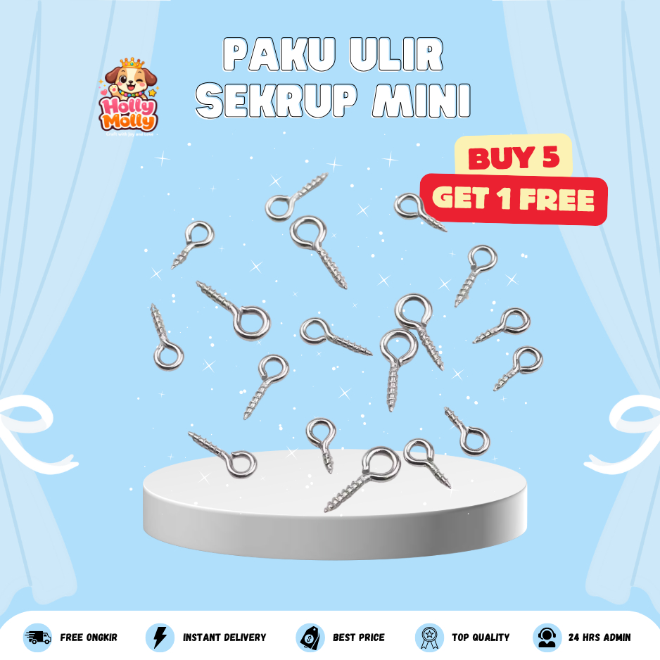 Jual Paku Ulir 4x8 5x10 5x12 7x15 Paku Mata Ulir Claw Screw Eye Pins ...