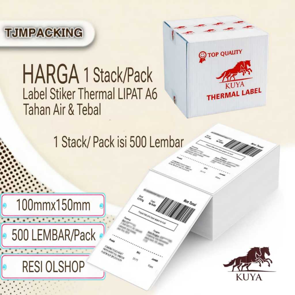 Jual LABEL THERMAL STICKER KUYA LIPAT 100mmX150mm [500 Lembar] I 1 ...