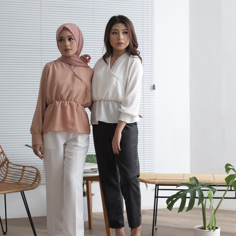 Jual CLARINI - Ester Long Sleeve - Dusty Pink | Shopee Indonesia
