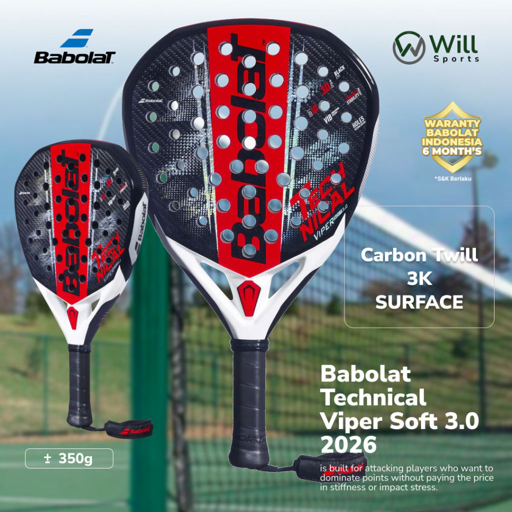 Jual BABOLAT TECHNICAL VIPER SOFT 3.0 2026 CARBON TWILL 3K SURFACE ...