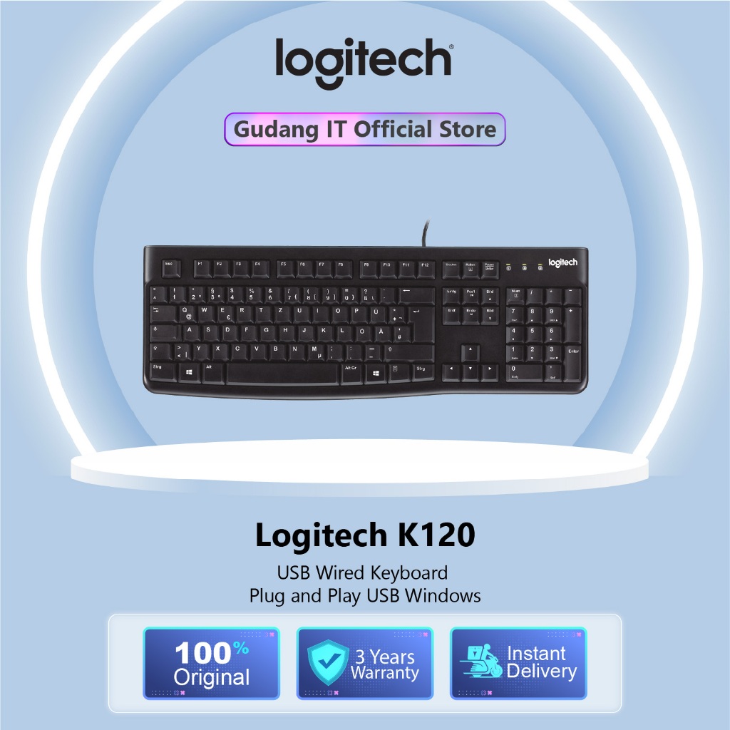 Jual Logitech K120 USB Wired Keyboard Plug and Play USB Windows ...