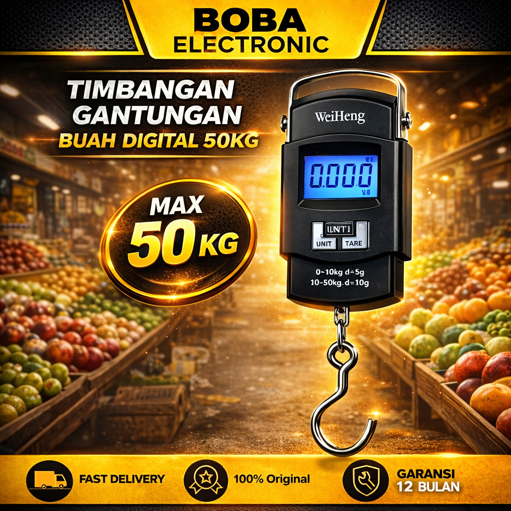 Jual BOBA Timbangan Gantungan Koper Digital Timbangan Buah 50kg ...