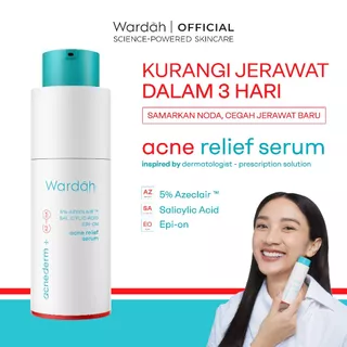 WARDAH Acne Serum Acnederm Relief Serum 20ml - Melawan Jerawat, Cocok untuk Kulit Berjerawat, Komedo, Menjaga Skin Barrier, Sensitive, Azeclair, Mengontrol Minyak Berlebih, Menghidrasi Kulit, Mengurangi Kemerahan - Skincare