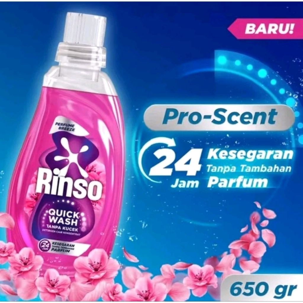 Jual Rinso Power Clean Quick Wash Pro Scent Deterjen Cair Botol Tanpa ...