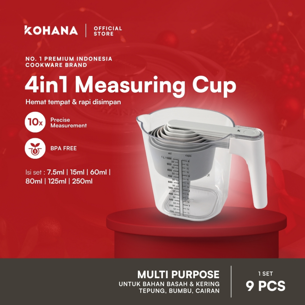 Jual Kohana 4in1 Measuring Cup | Shopee Indonesia