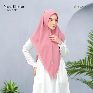 ALYAHIJAB Misha Khimar Segiempat Instan Bahan Babydoll Premium 2 Layer All Size Syari