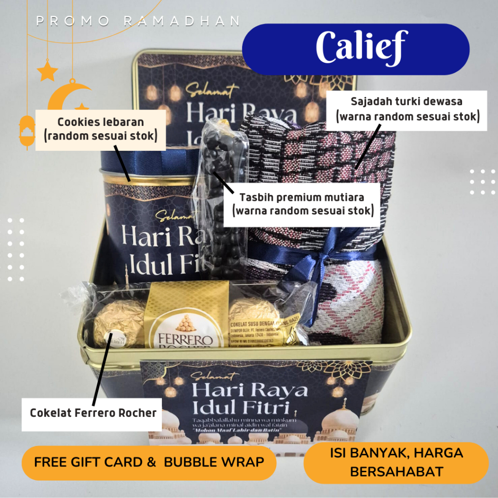 Hampers Idul Fitri / Parcel Ramadan / Parsel Lebaran Kado Hari Raya Navy Tin Parcel Paket Kue Kering Ramadhan by Hapunni Collection