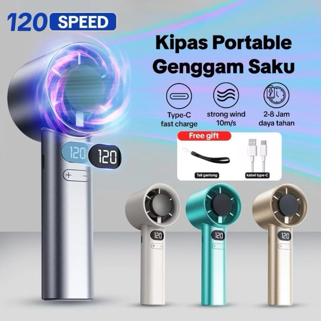 Jual Kipas Turbo M11 Angin Mini Portable LED Super Speed 120 Bahan ...