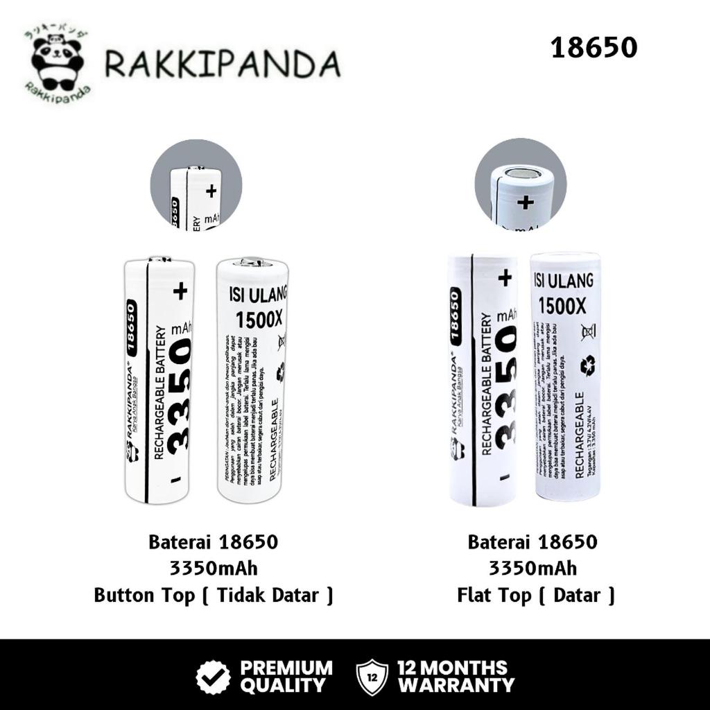 Jual RakkiPanda Baterai Rechargeable 18650 Super Lithium Flat Top ...