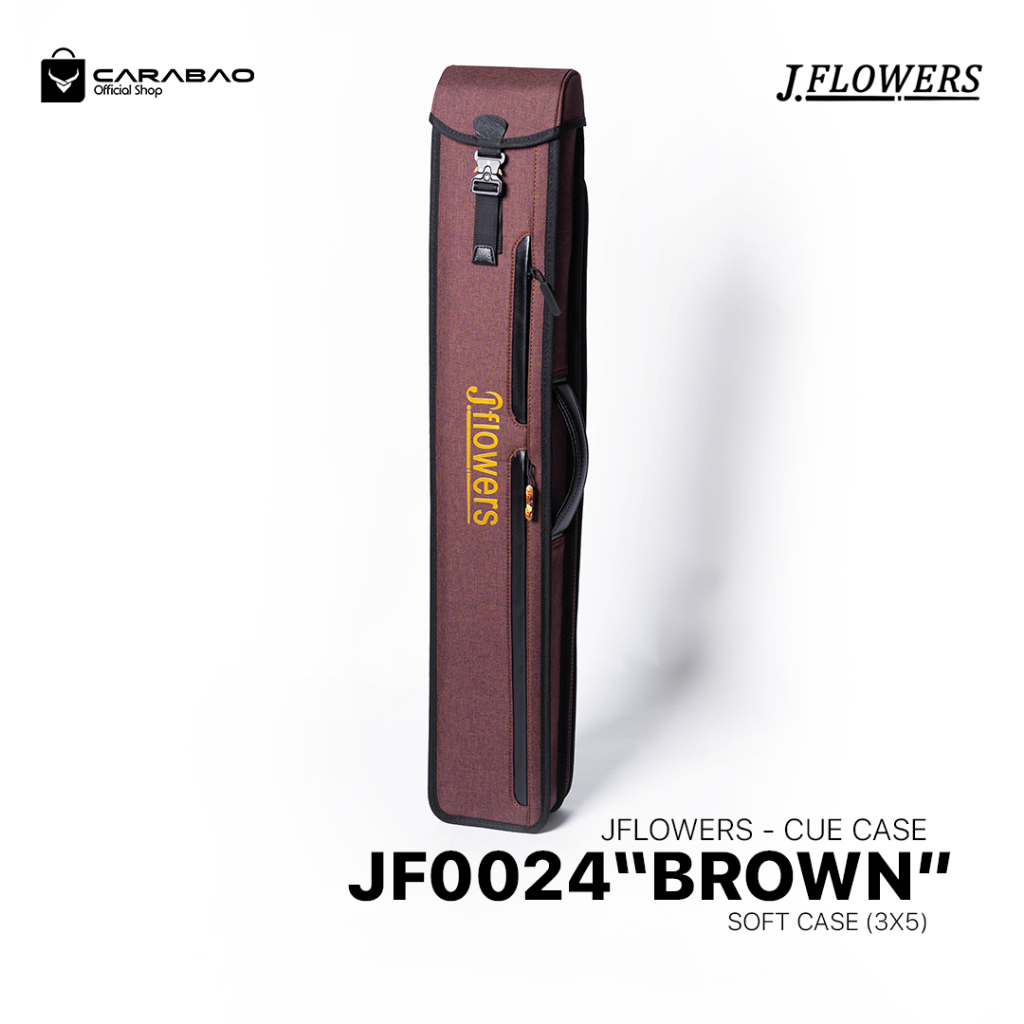 Jual Cue Case Jflowers JF0024 Brown (3x5) - Soft Case Billiard