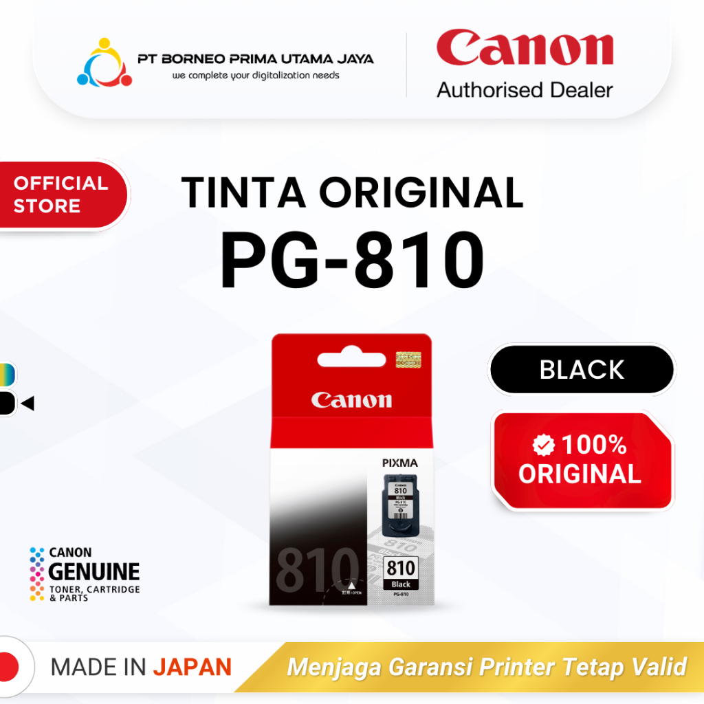 Jual Canon PG 810 Black Tinta Original - Printer iP2770 MP258 MP287 ...