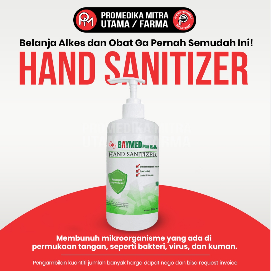 Jual BAYMED Plus H2O2 500ml Hand Sanitizer Efektif untuk Kebersihan ...