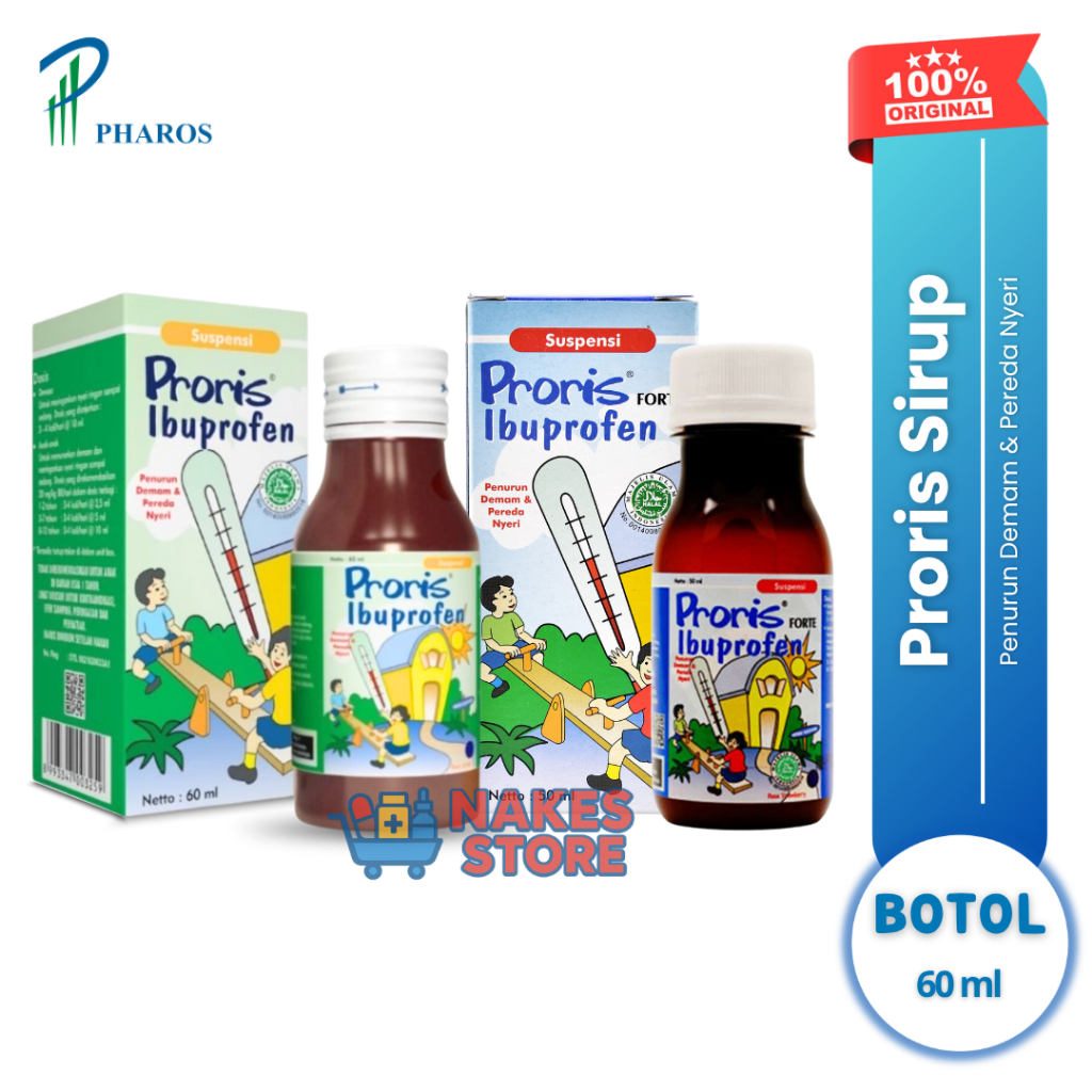 Jual Proris Sirup Forte Anak Ibuprofen Suspensi 60 ml Obat Batuk Demam ...