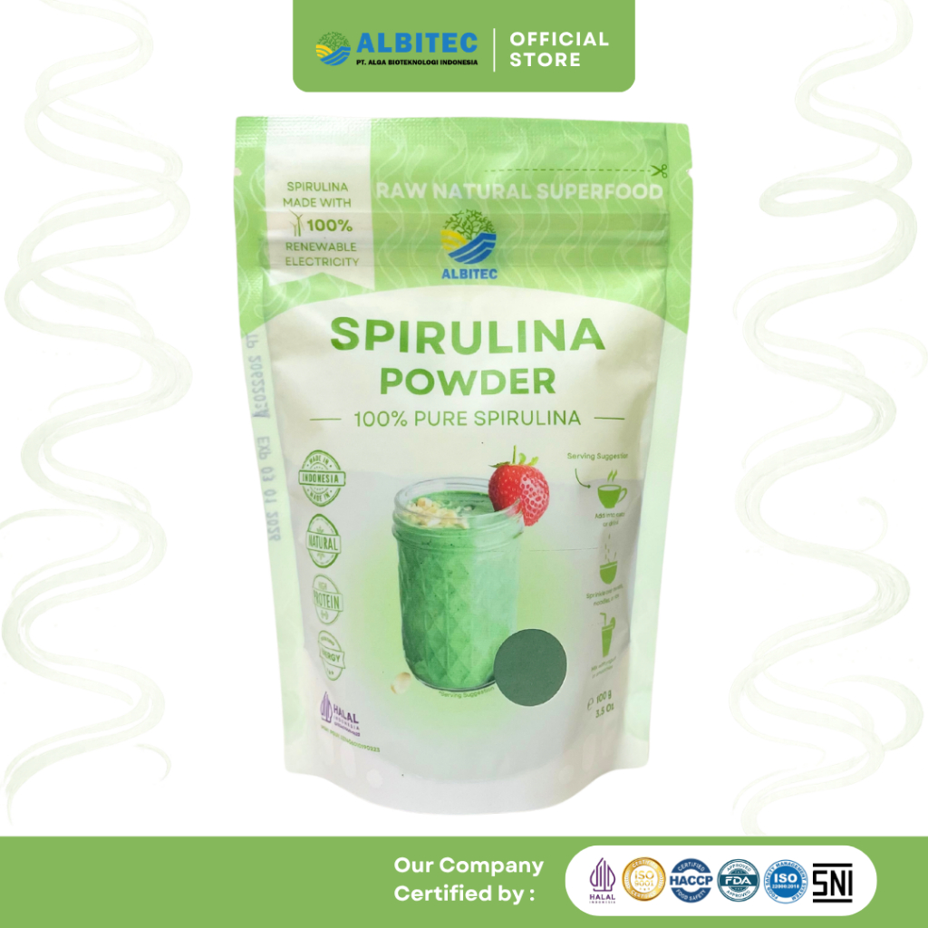 Jual ALBITEC Spirulina Powder Natural Food Grade 100% Pure Spirulina ...