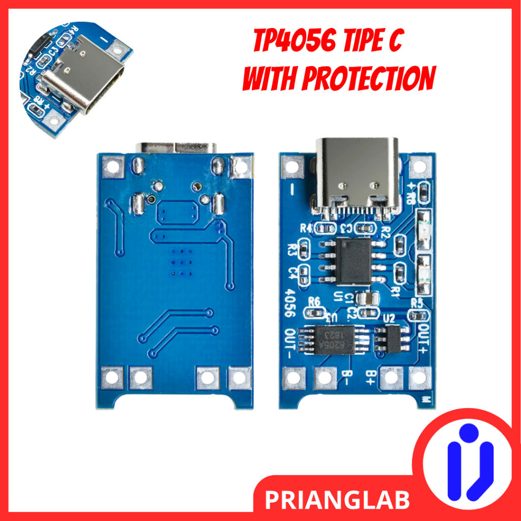 Jual TP4056 Modul Charger Tipe C Full Protection TP4056 Type C Battery ...