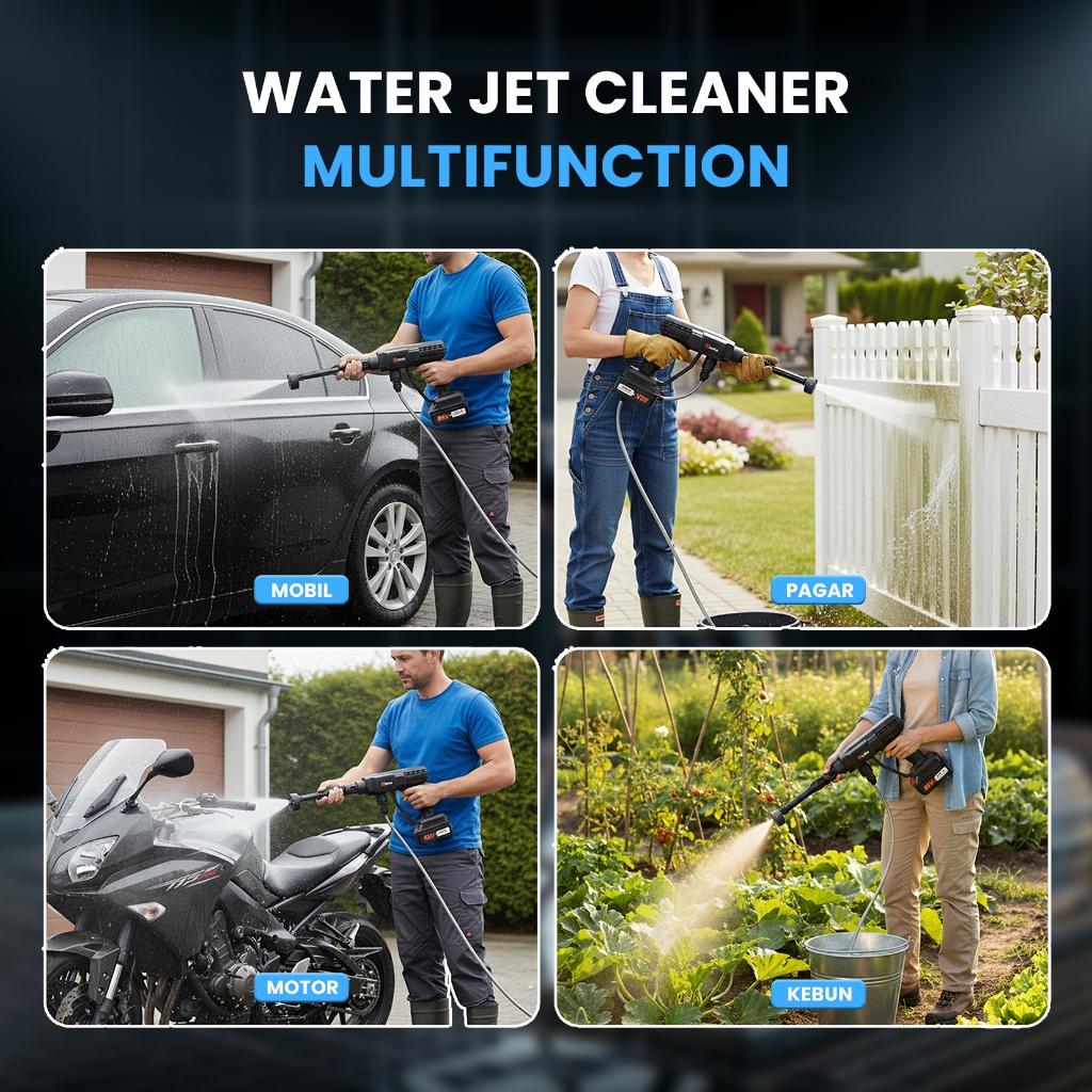Jual Cordless Jet Cleaner 96Volt Nozzle 6 in 1 Alat Cuci Motor Mobil ...