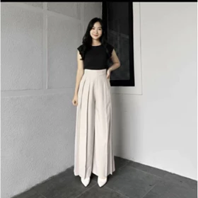 Lavie Pants Celana Kulot Culote Pallazo Highwaist Celana Panjang Wanita Fashion Muslim Wanita
