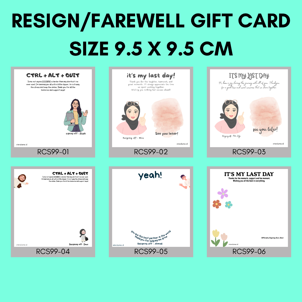 Jual Resign Gift Card uk 9,5 x 9,5 cm (ONLY CARD) 1 pcs | Shopee Indonesia