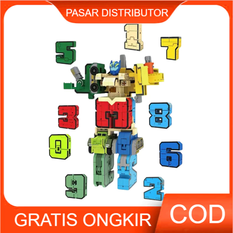 Jual EMCO / EMMA Pocket Morphers Mech Man Mainan Robot Angka Berubah ...
