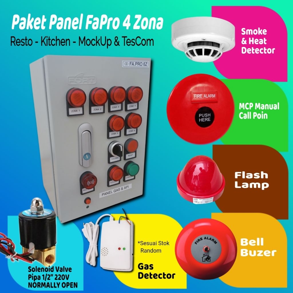 Jual Paket Proyek Fire Alarm Gedung Panel MCFA 4z - MockUp - Tescom ...