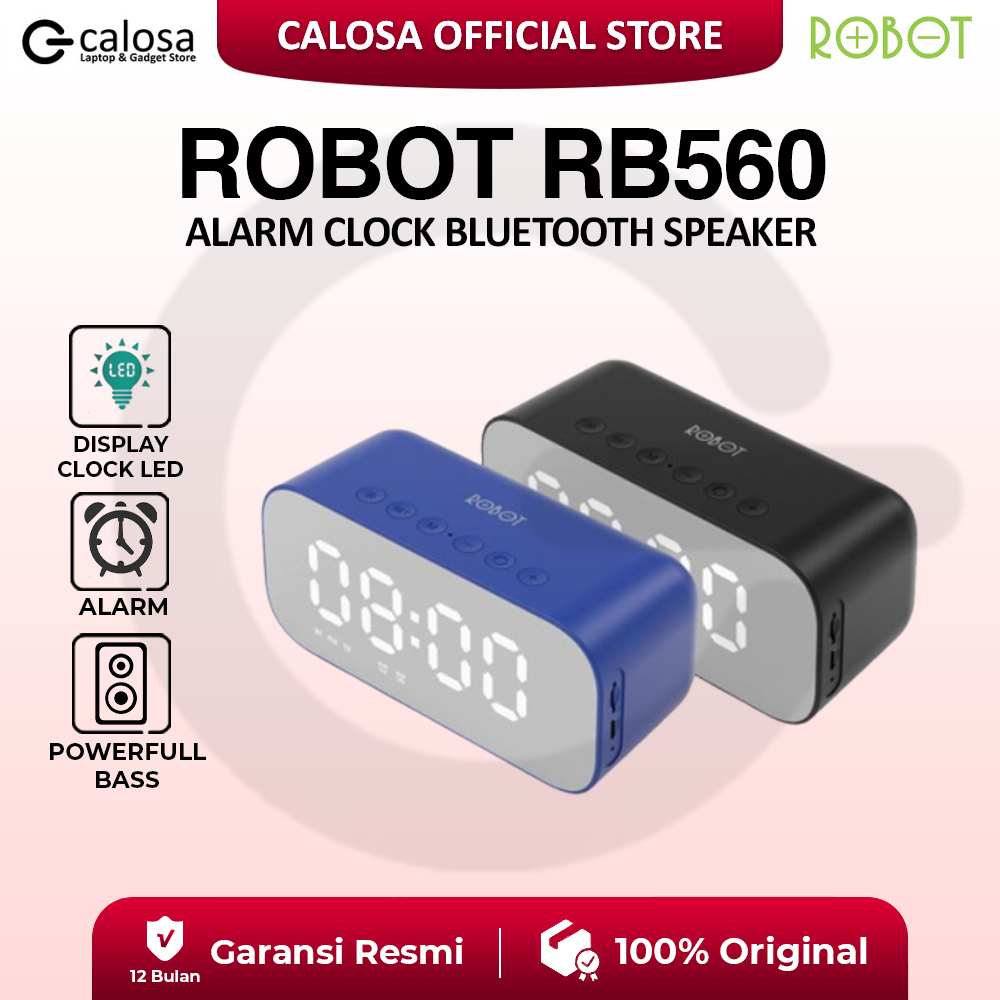 Jual Robot RB560 Alarm Clock Bluetooth Speaker Original | Shopee Indonesia