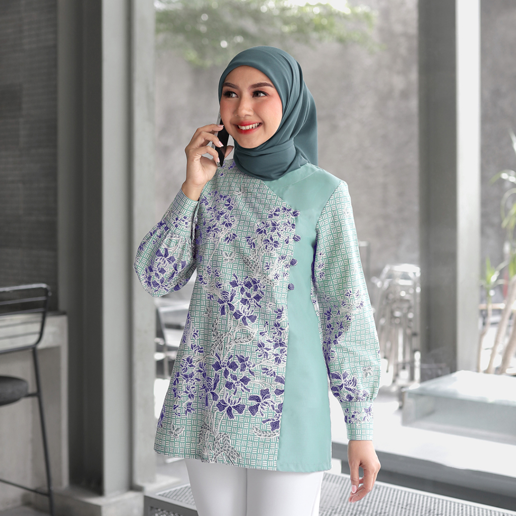 Jual DAHLIA Blouse Batik Wanita Modern Batik Kerja Kantor Wanita ...