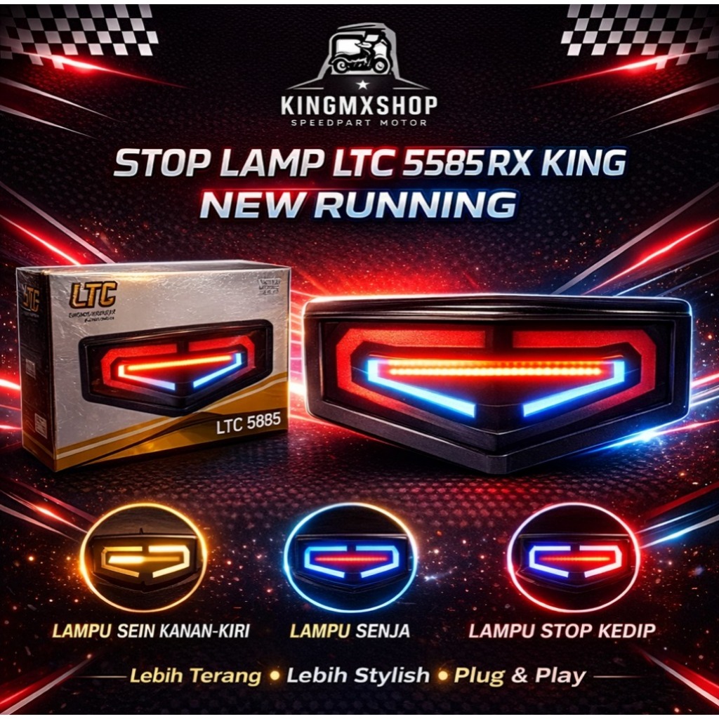 Jual Stop Lamp Lampu Setop Motor LED Belakang LTC Rx King New 5585 ...