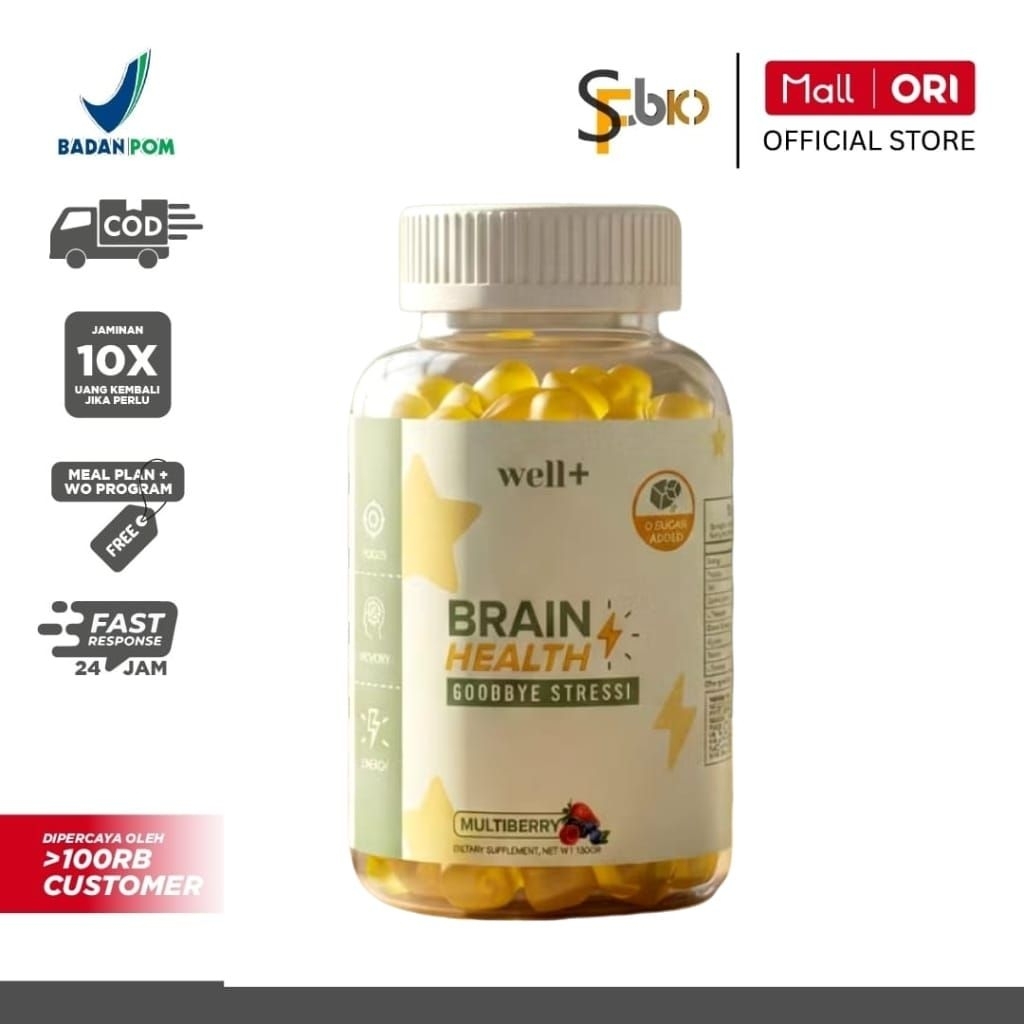 Jual Well+ Brain Health Multiberry 60 Gummies -Suplemen Fokus Otak, L ...